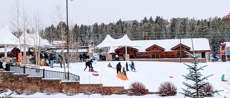 View of sledding hill from our condo