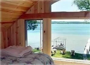 Bedroom with gas fireplace