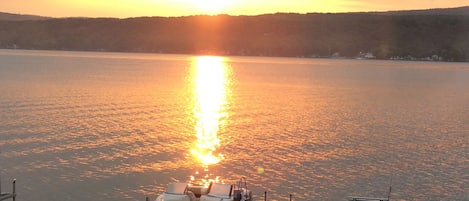 Sunrise from upstairs from our newly remodeled cottage. Come and enjoy!