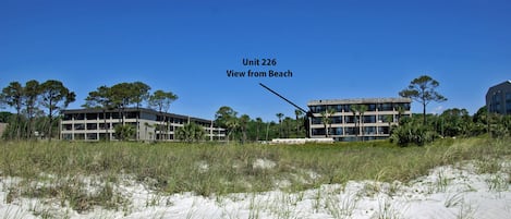 This is the view from the beach to Seaside  Villas I, unit 226.
