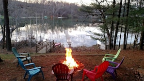 View of the lake from the fire pit