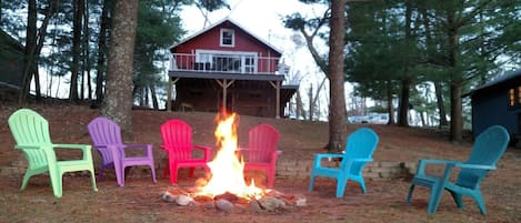 Fire pit in the evening