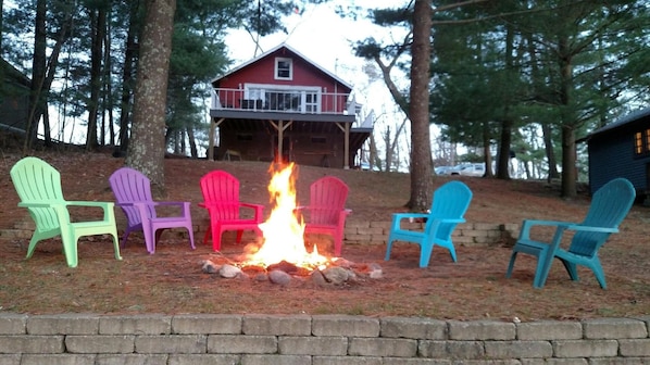 Fire pit in the evening