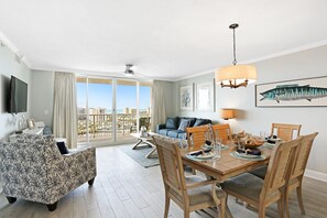 Gulf view is visible throughout the condo.