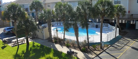 Pool View From Deck of Master Bedroom