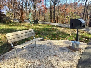 Grill and chill area in the front yard