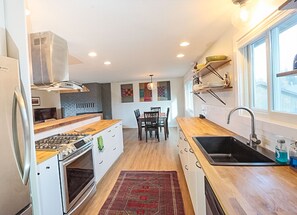 Recent open concept remodel - kitchen & dining rooms from entry hallway