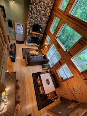 Loft view of living space below