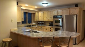 Kitchen has all stainless appliances and everything you will need.