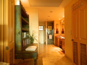 Master bath w/ shower, 2 vanities and separate toilet area.