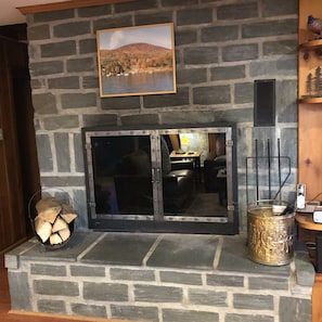 working fireplace in living room