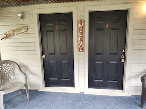 Inside the screened porch