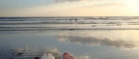 Calm water in front of house