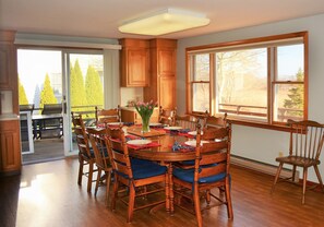 kitchen and deck beyond