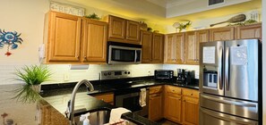 Well equipped kitchen with air fryer, drip & keurig coffee makers