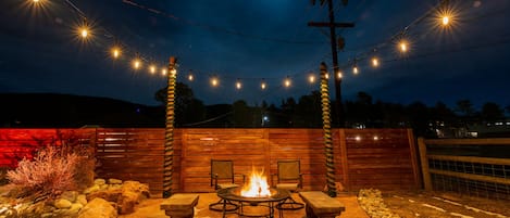 Hang out with friends or family and enjoy the views of Pikes Peak from the fire pit and outdoor lighting.