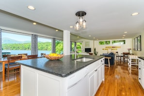 Great room with huge island and views for miles
