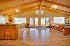 Looking west into Great Room center. Our large deck is just outside french doors