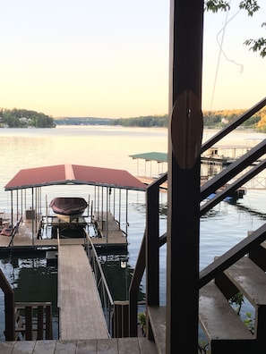 View of dock/lake from bottom covered deck