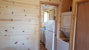 Full fridge and washer/dryer.