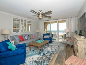 Living Room with Ocean Views at 2403 Island Club