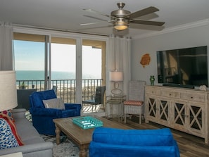 Living Room with Unobstructed Ocean Views at 2403 Island Club