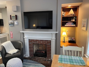 Electric log fireplace.