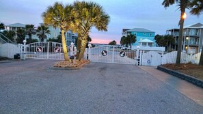 Entrance at night