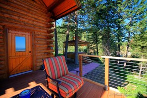 Corner of the deck looking towards the spa and gazebo