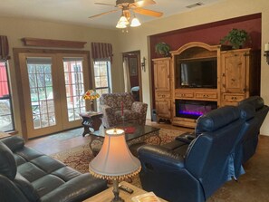 Living area with french doors to patio