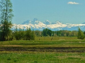 Beautiful view of the Teton Mountains from the lodge