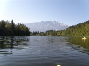 Summer kayaking on the lake