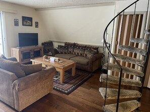Living area with convertible beds