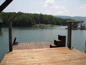 Dock and floater with swim ladder, great views