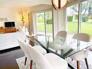 Dining area with sweeping views of the outdoor.