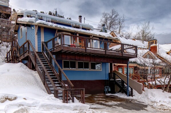 The front view of the house