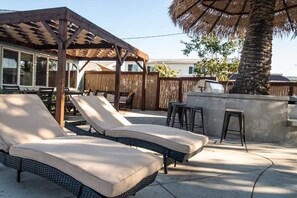 Loungers with ocean view