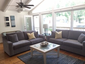 Open and airy living space.