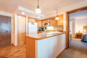 Looking into kitchen from living room