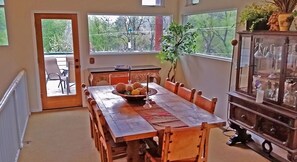 dining room with space for big dinners and views to die for