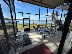 Lake view from screened patio