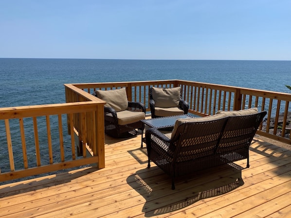 Relaxing on the deck, feels like your right in the water.