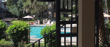Gorgeous View of the pool from our patio