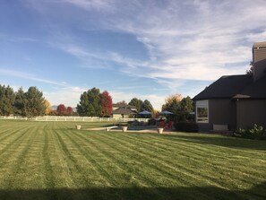 Large, two-acre property. Great for lawn games and family gatherings!