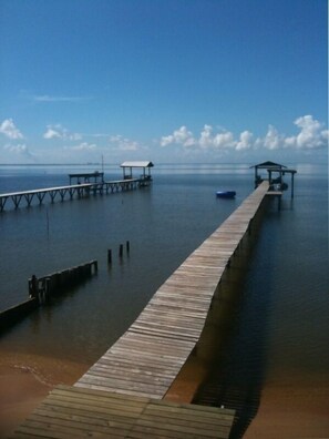 Great pier with a sandy beach!