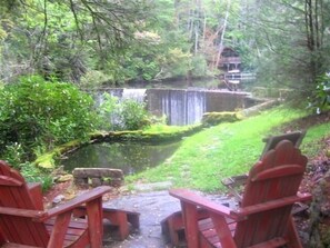 Beautiful view overlooking Mirror Lake & our pond great canoeing on lake.