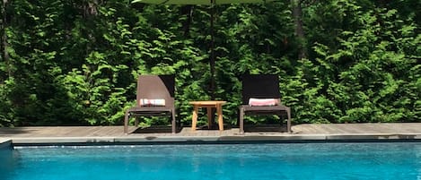 Lounging by the heated gunite pool