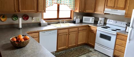 Fully stocked kitchen