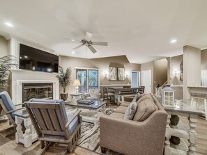 Living Room with Flat Screen TV at 8 Cottage Court