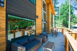 front patio accessed off the living room; lots of morning sun!